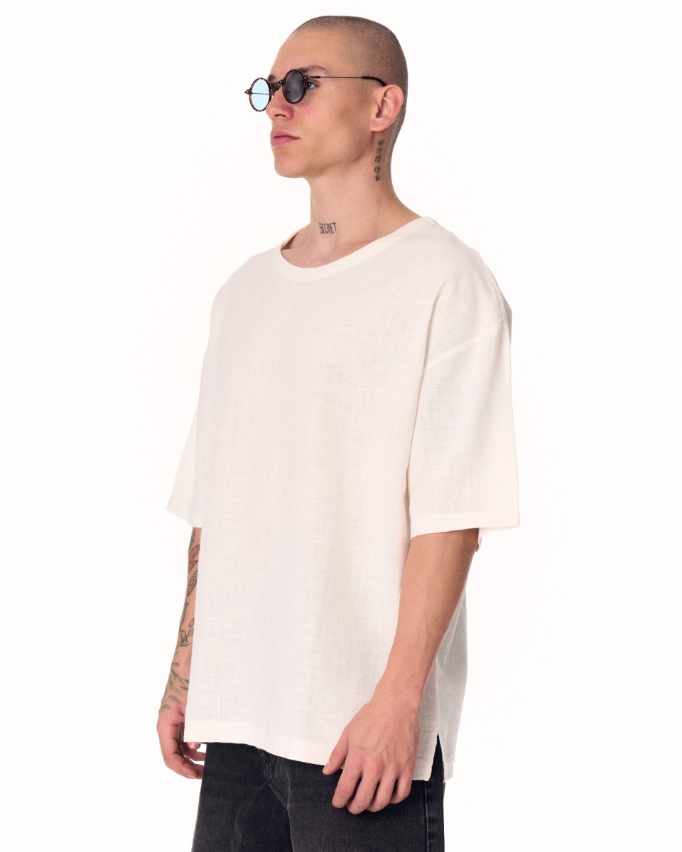 Camiseta Ligera Oversize Blanca para Hombre | Martin Valen