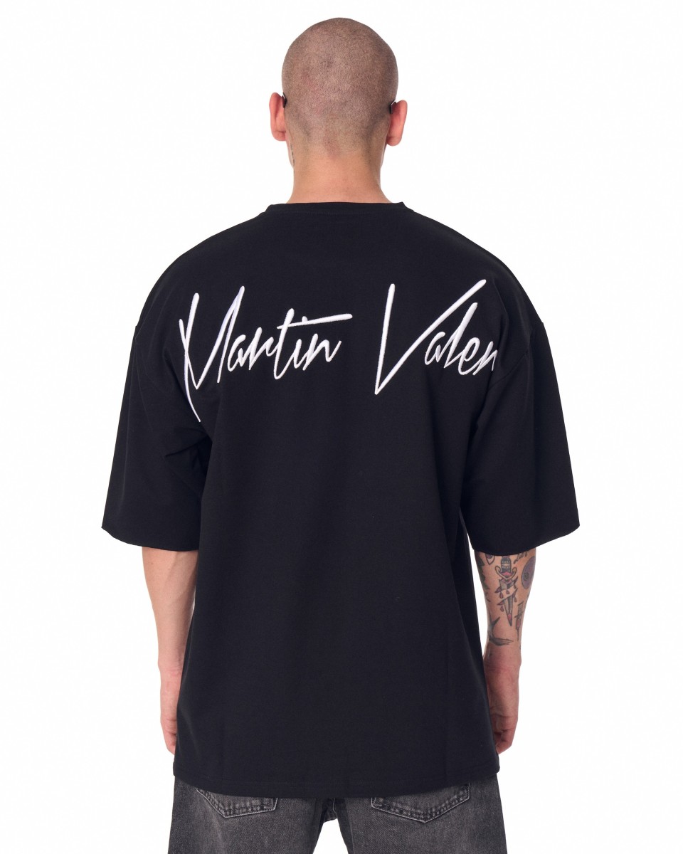 Geborduurd Martin Valen Handtekening Oversized T-shirt | Martin Valen