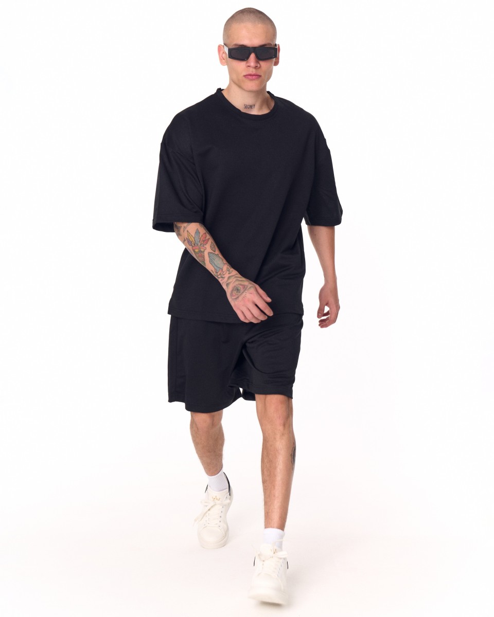 Ensemble Short Oversize En Tissu Léger Noir Homme | Martin Valen