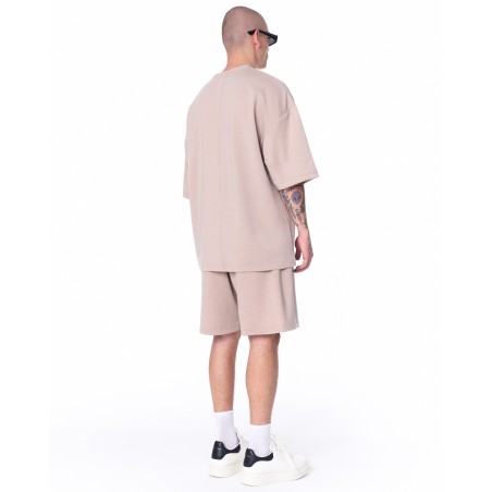 Übergroßer Shorts-Anzug aus leichtem Stoff für Herren Beige | Martin Valen