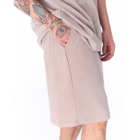 Übergroßer Shorts-Anzug aus leichtem Stoff für Herren Beige | Martin Valen