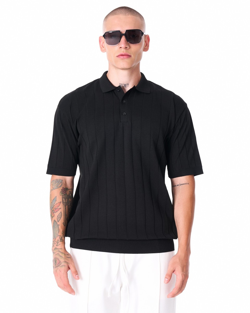 Camiseta Oversize Hombre Old Money Negra | Martin Valen