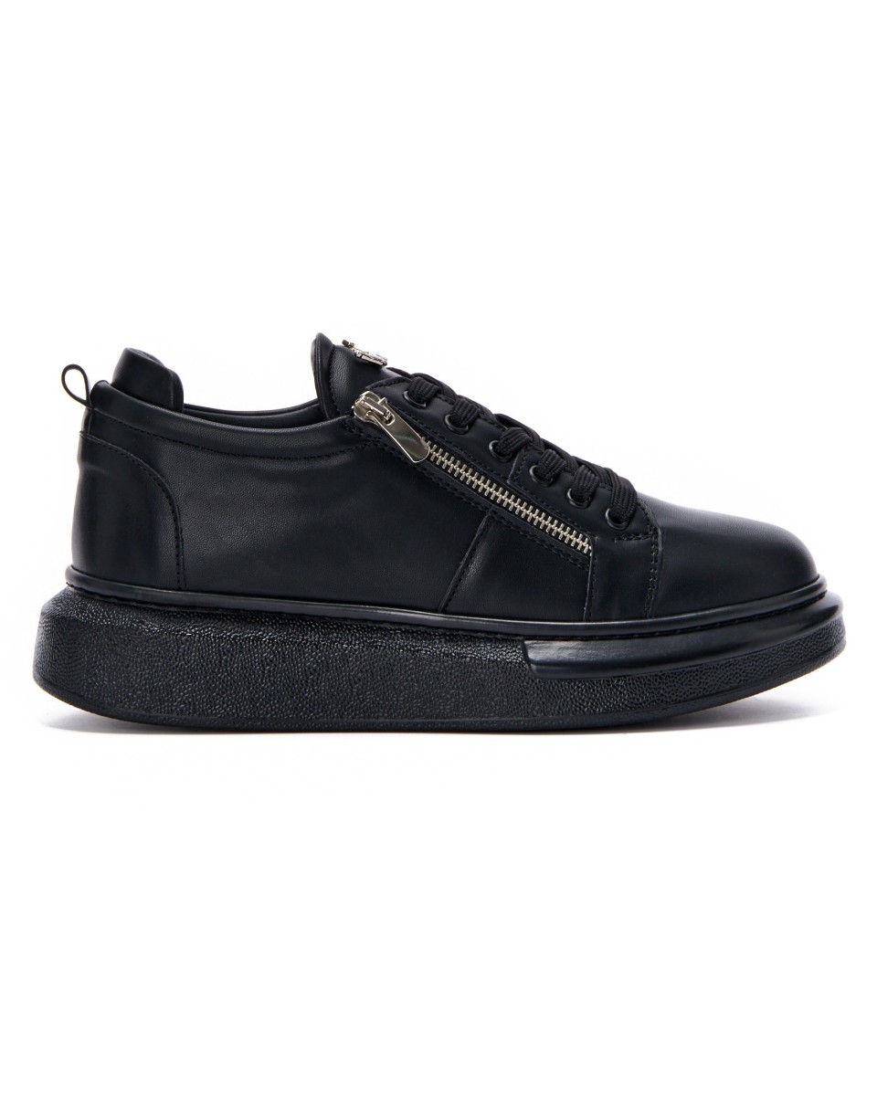 Sneakers Plataforma Designer Zip Basket Preto | Martin Valen