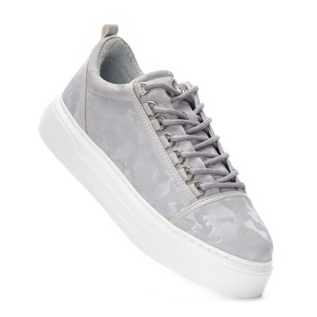 Men's Low Top Sneakers Crowned Shoes Camo Gray | Martin Valen