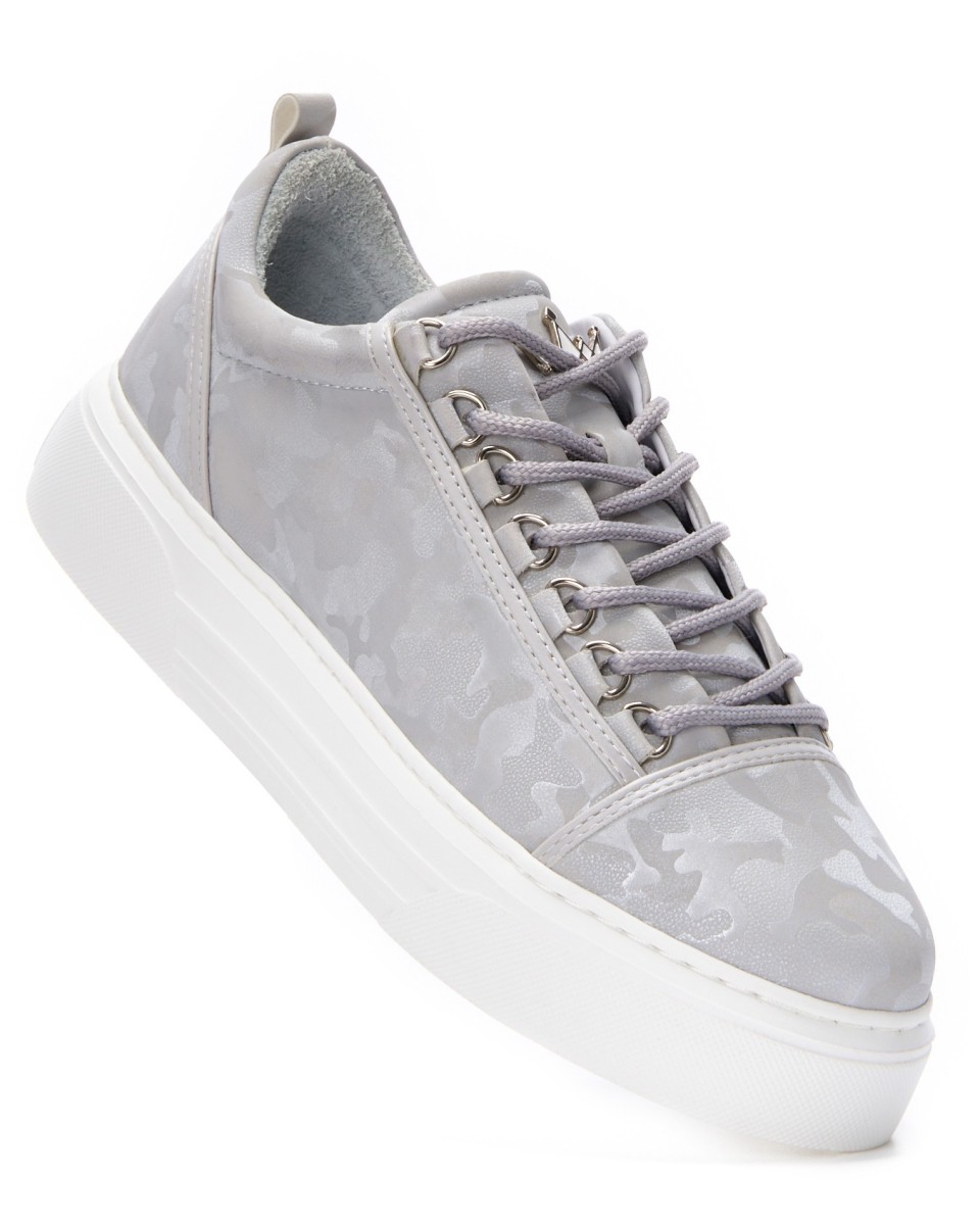 Men's Low Top Sneakers Crowned Shoes Camo Gray | Martin Valen