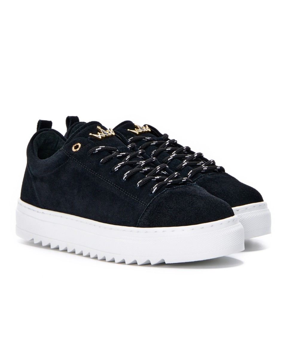 Herren Low Top Sneakers Lederschuhe in schwarz | Martin Valen 2