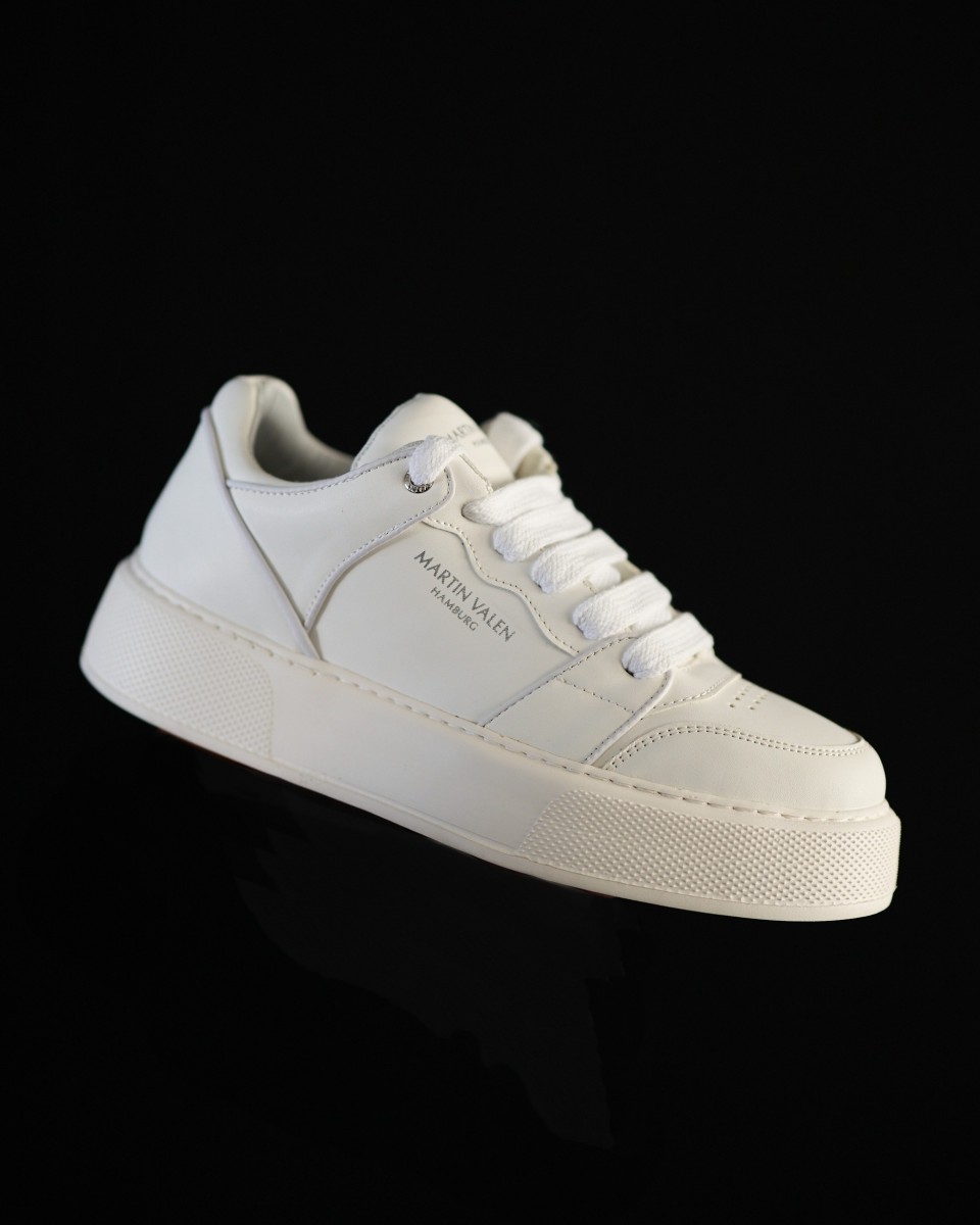 Heren Bicolor Hoge Sneakers in Wit | Martin Valen