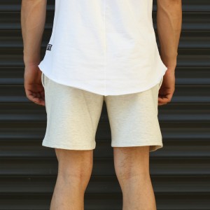 Men's Basic Fleece Sport Shorts In White - 4