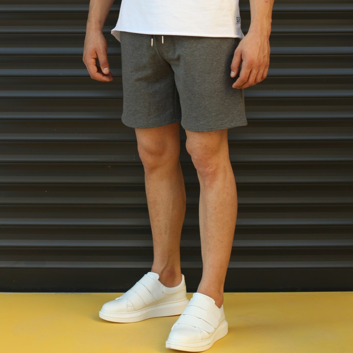Men's Basic Fleece Sport Shorts In Gray